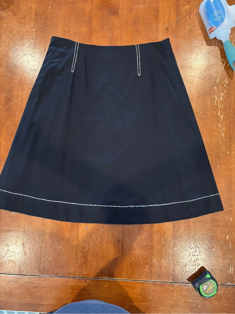 Odille Anthropologie Vintage Black A-Line Skirt Lace Butterfly Bows Size 8